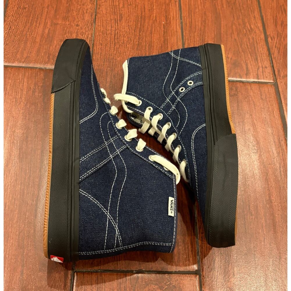 VANS Gilbert Crockett High Decon Blue Denim Sneakers, Men’s Size 10.5